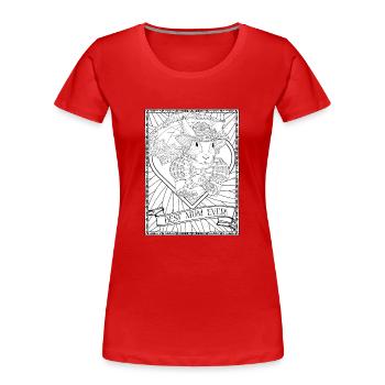 Beste Mum Ever Vintage Fantasy Kaninchen Muttertag - Frauen Premium Bio T-Shirt - Rot - Vorne - Mia (176cm)