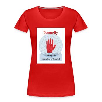 Donnelly - Frauen Premium Bio T-Shirt - Rot - Vorne - Mia (176cm)