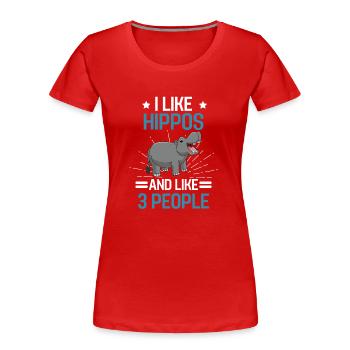 Afrique Hippopotame animal cadeau hippopotame drôle - T-shirt bio Premium Femme - rouge - Devant - Mia (176cm)