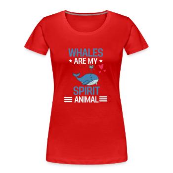 Sea Animal Ocean Animal Sweetheart Gift Whale - Women's Premium Organic T-Shirt - red - Front - Mia (176cm)