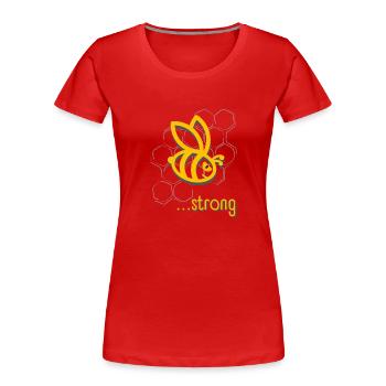 ÊTRE FORT! Conception de l’énoncé de motivation - T-shirt bio Premium Femme - rouge - Devant - Mia (176cm)
