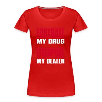 Liverpool - T-shirt bio Premium Femme - rouge - Devant - Mia (176cm)