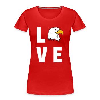 Love Eagle - Women's Premium Organic T-Shirt - red - Front - Mia (176cm)