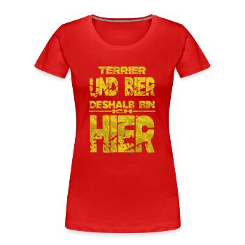 geburtstagsgeschenk schäferhund beruf vergolder - Frauen Premium Bio T-Shirt - Rot - Vorne - Mia (176cm)