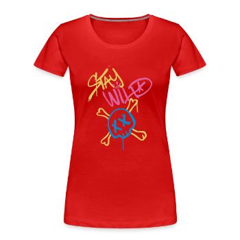 Slogan Streetwear Sprayer stay wild - Women's Premium Organic T-Shirt - red - Front - Mia (176cm)