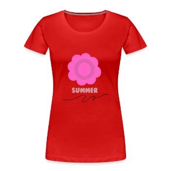 BUZZER - Women's Premium Organic T-Shirt - red - Front - Mia (176cm)