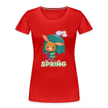 Spring | Easter | Happy Easter | Illustration - Women's Premium Organic T-Shirt - red - Front - Mia (176cm)