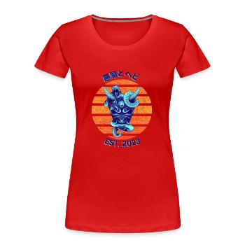 Snake with The Devil - Women's Premium Organic T-Shirt - red - Front - Mia (176cm)