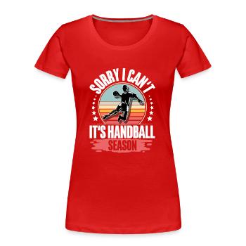 Handball Handballeur - T-shirt bio Premium Femme - rouge - Devant - Mia (176cm)
