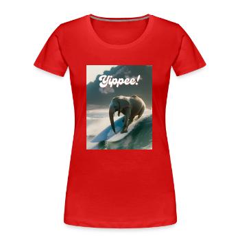 Hurra! - Frauen Premium Bio T-Shirt - Rot - Vorne - Mia (176cm)