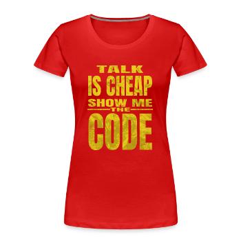 but i do computer science gift idea hacking coding - Frauen Premium Bio T-Shirt - Rot - Vorne - Mia (176cm)