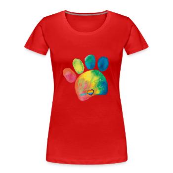 Pfoten Sklave von Herzen - lustiges Statement - Frauen Premium Bio T-Shirt - Rot - Vorne - Mia (176cm)