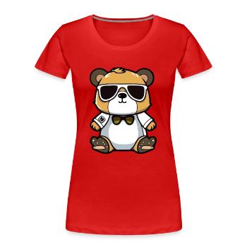 Eric der Bär - Frauen Premium Bio T-Shirt - Rot - Vorne - Mia (176cm)
