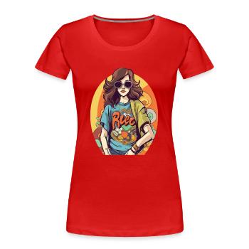 Helen hippie - Women's Premium Organic T-Shirt - red - Front - Mia (176cm)