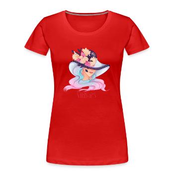 Jungfrau - Frauen Premium Bio T-Shirt - Rot - Vorne - Mia (176cm)