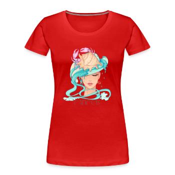 Krebs - Frauen Premium Bio T-Shirt - Rot - Vorne - Mia (176cm)