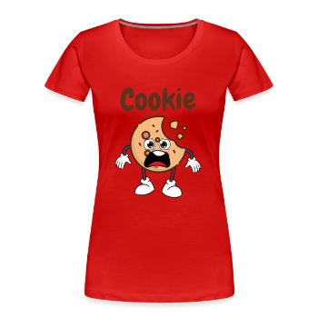 Cookie - Women's Premium Organic T-Shirt - red - Front - Mia (176cm)