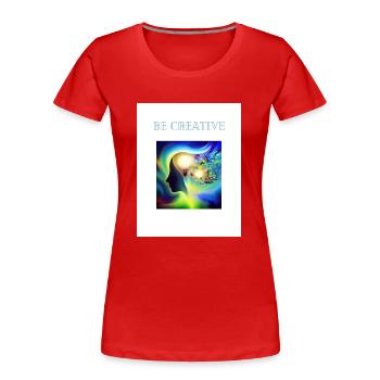 Seien Sie kreativ - Frauen Premium Bio T-Shirt - Rot - Vorne - Mia (176cm)