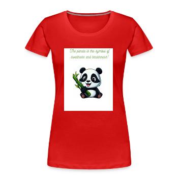 Panda-Skin - Frauen Premium Bio T-Shirt - Rot - Vorne - Mia (176cm)