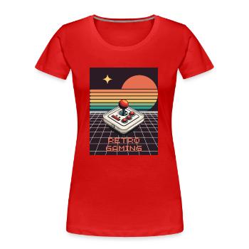 Retro Style Game Design - Frauen Premium Bio T-Shirt - Rot - Vorne - Mia (176cm)