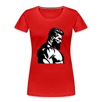 trainierter Kerl - Frauen Premium Bio T-Shirt - Rot - Vorne - Mia (176cm)