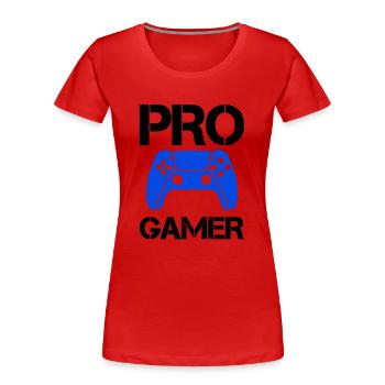 pro gamer - Frauen Premium Bio T-Shirt - Rot - Vorne - Mia (176cm)