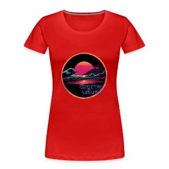 Digital Waves - Women's Premium Organic T-Shirt - red - Front - Mia (176cm)