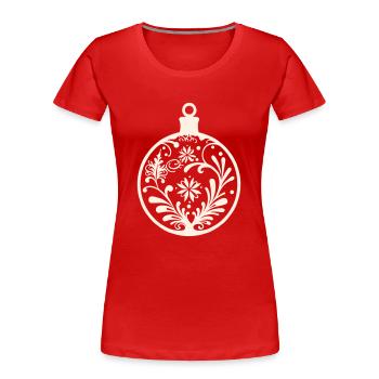 Décoration de boules de Noël - T-shirt bio Premium Femme - rouge - Devant - Mia (176cm)