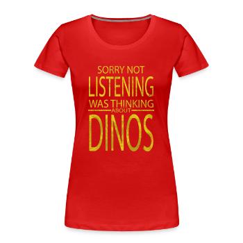 dinosaur dinosaurs dinosaur moon beard beards - Frauen Premium Bio T-Shirt - Rot - Vorne - Mia (176cm)