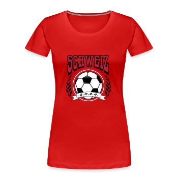 Football Switzerland Euro 2024 - Women's Premium Organic T-Shirt - red - Front - Mia (176cm)