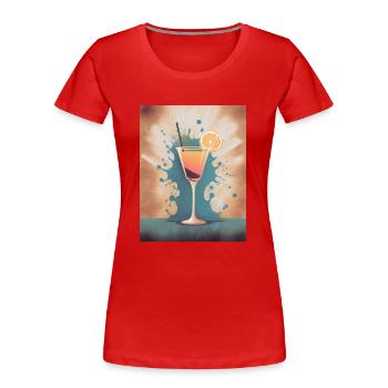 La bonne vie Happy Hour Cocktail - T-shirt bio Premium Femme - rouge - Devant - Mia (176cm)