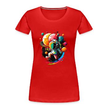 ASTRONAUTE - T-shirt bio Premium Femme - rouge - Devant - Mia (176cm)