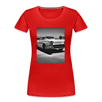 Car Love Black White - Women's Premium Organic T-Shirt - red - Front - Mia (176cm)