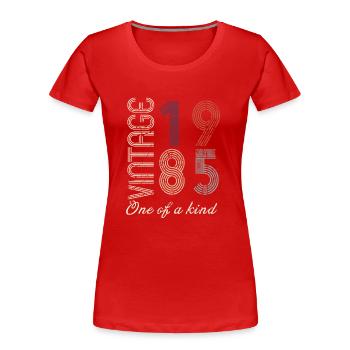 39th Birthday 1985 - Vintage Retro Gift Idea - Women's Premium Organic T-Shirt - red - Front - Mia (176cm)