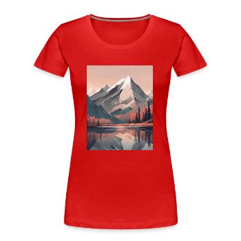 Montagnes - T-shirt bio Premium Femme - rouge - Devant - Mia (176cm)
