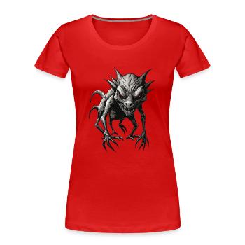 Chupacabra / Saugende Kreatur / Monster /Spanien - Frauen Premium Bio T-Shirt - Rot - Vorne - Mia (176cm)