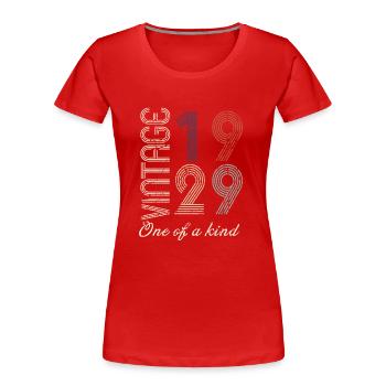 95th Birthday 1929 - Vintage Retro Gift Idea - Women's Premium Organic T-Shirt - red - Front - Mia (176cm)