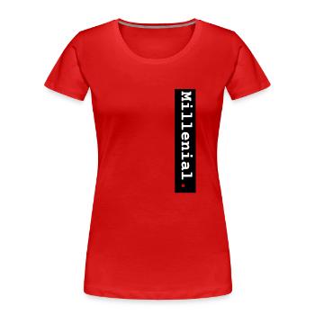 Millenial fond noir - T-shirt bio Premium Femme - rouge - Devant - Mia (176cm)