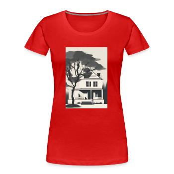 Haus - Frauen Premium Bio T-Shirt - Rot - Vorne - Mia (176cm)