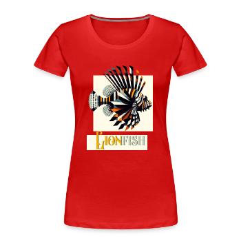 Geometrischer Feuerfisch - Frauen Premium Bio T-Shirt - Rot - Vorne - Mia (176cm)
