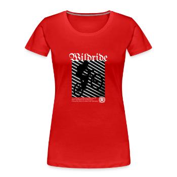 Wild Ride - L’aventurier du VTT - T-shirt bio Premium Femme - rouge - Devant - Mia (176cm)