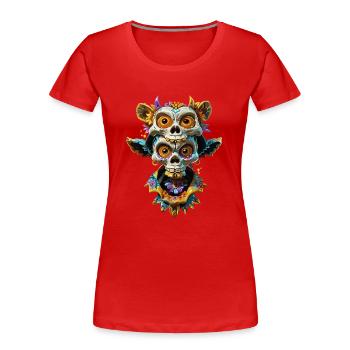 Tierschädel Totem - Frauen Premium Bio T-Shirt - Rot - Vorne - Mia (176cm)