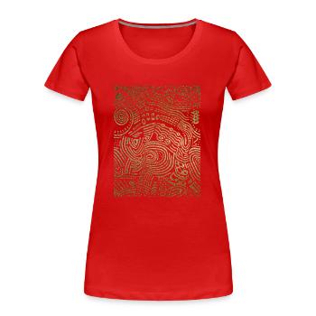 Grafik - Frauen Premium Bio T-Shirt - Rot - Vorne - Mia (176cm)