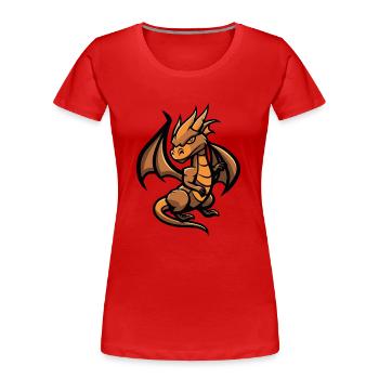 Drache Dragon - Frauen Premium Bio T-Shirt - Rot - Vorne - Mia (176cm)