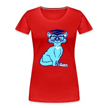 Remise des diplômes universitaires Chat Graduation Réussi - T-shirt bio Premium Femme - rouge - Devant - Mia (176cm)