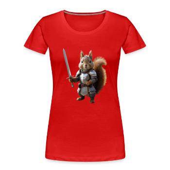 écureuil chevalier épée 3 - T-shirt bio Premium Femme - rouge - Devant - Mia (176cm)