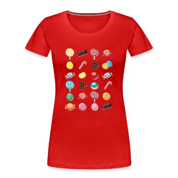 Bonbons und süße Leckereien - Frauen Premium Bio T-Shirt - Rot - Vorne - Mia (176cm)