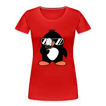 Pingouin léchant des sucettes glacées mangeant de la crème glacée délicieuse - T-shirt bio Premium Femme - rouge - Devant - Mia (176cm)