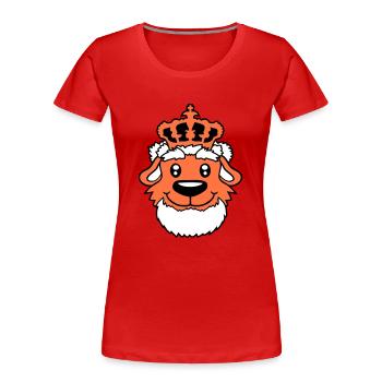 Chien Couronne Roi Prince Lord Souverain Majesté - T-shirt bio Premium Femme - rouge - Devant - Mia (176cm)
