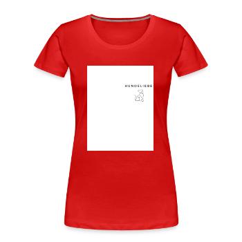 Hundeliebe - Frauen Premium Bio T-Shirt - Rot - Vorne - Mia (176cm)